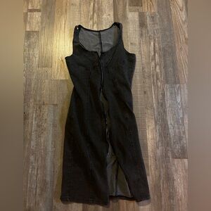 Dark Denim Zip Up Dress